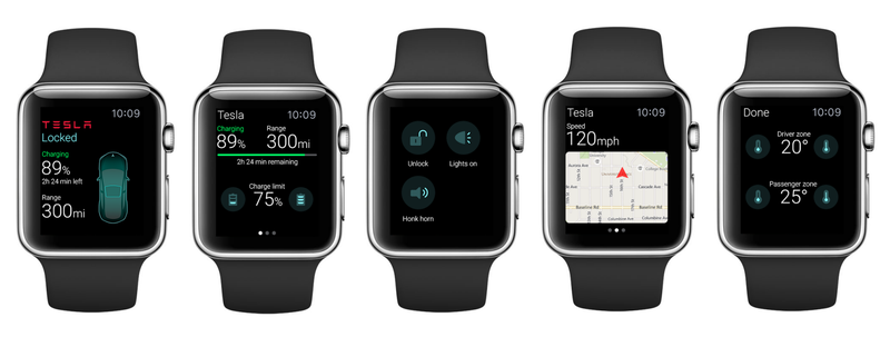 Illustration for article titled Here's How A Tesla App Would Work On The Apple Watch